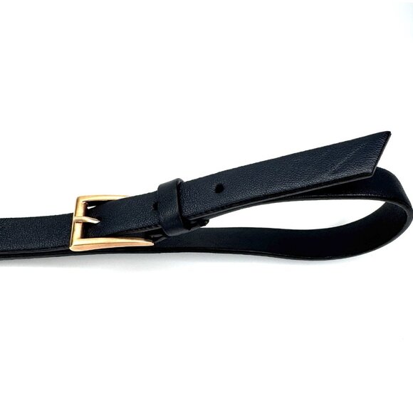 Prada Skinny Belt Size S M Black Leather Rose Gold Hardware - Picture 9 of 10